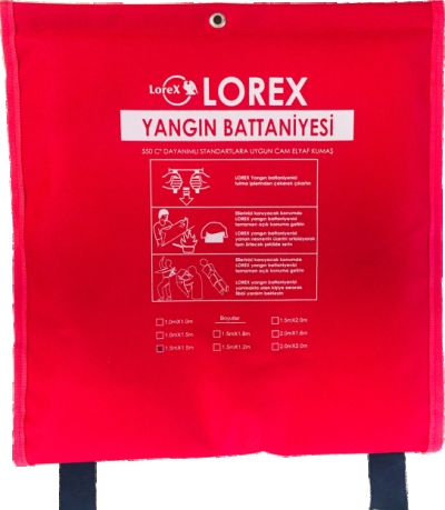 LOREX LR-FB1515C 150x150 cm çantalı yangın battaniyesi