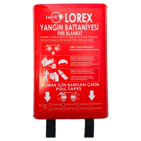 LOREX LR-FB1512B 150cm x 120cm Kutulu Yangın Battaniyesi
