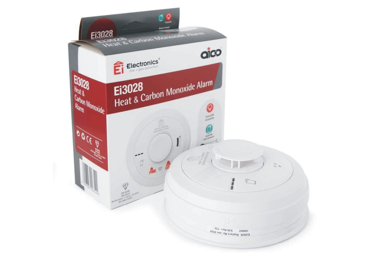 Ei Electronics Ei3028 220V şarjlı pilli sıcaklık ve karbonmonoksit dedektörü